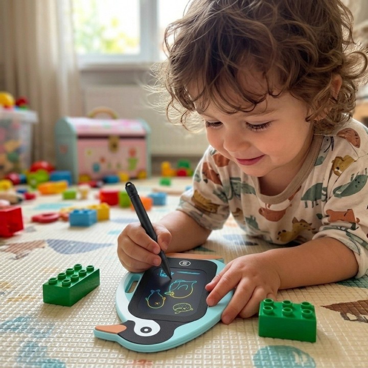 Pizarra Mágica Lcd Pingüino Tableta Dibujo Niños Con Lápiz