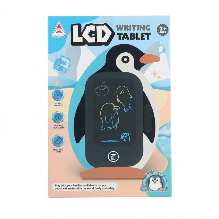 Pizarra Mágica Lcd Pingüino Tableta Dibujo Niños Con Lápiz