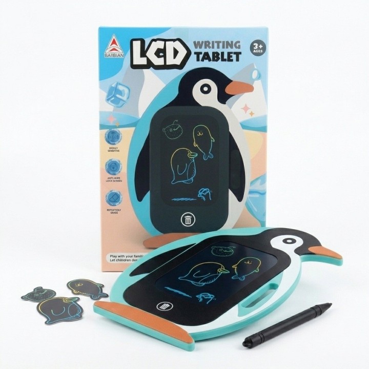 Pizarra Mágica Lcd Pingüino Tableta Dibujo Niños Con Lápiz