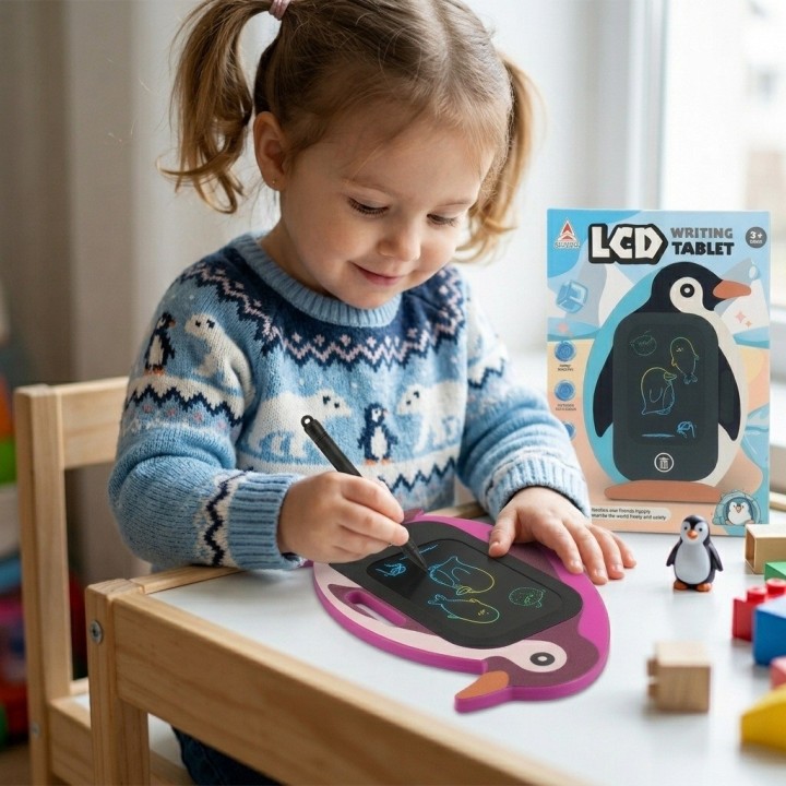 Pizarra Mágica Lcd Pingüino Tableta Dibujo Niños Con Lápiz