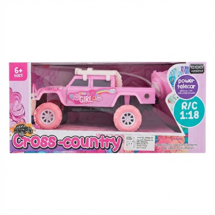 Camioneta Control Remoto Rosa Para Niña + Batería Recargable