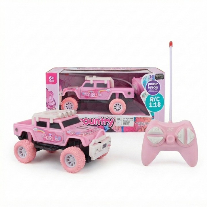 Camioneta Control Remoto Rosa Para Niña + Batería Recargable