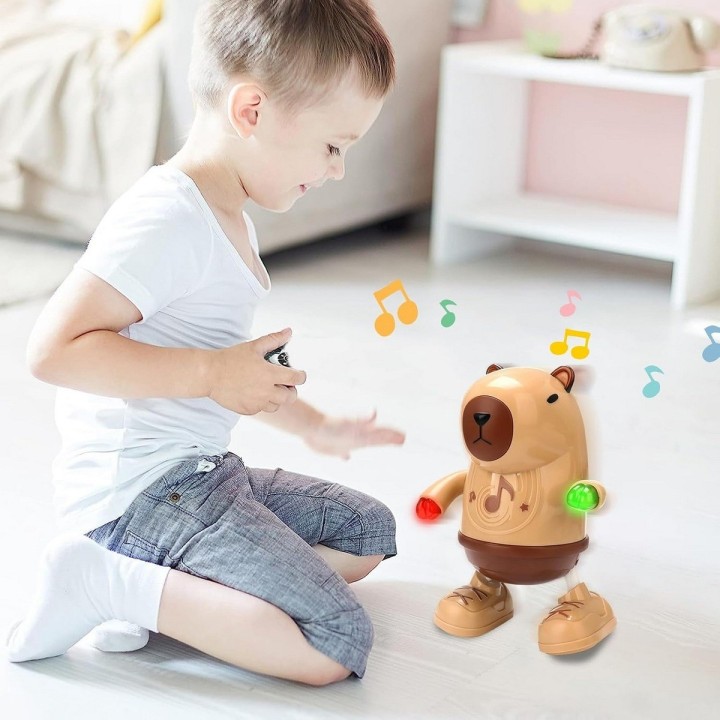 Muñeco Capibara Juguete Interactivo Bailarín Luces Y Sonido