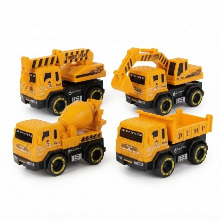 Set 4 Camiones De Construccion Juguete Friccion