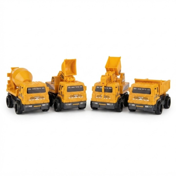 Set 4 Camiones De Construccion Juguete Friccion