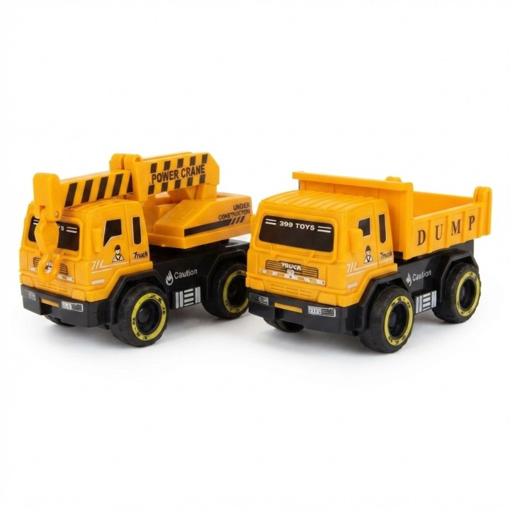 Set 4 Camiones De Construccion Juguete Friccion