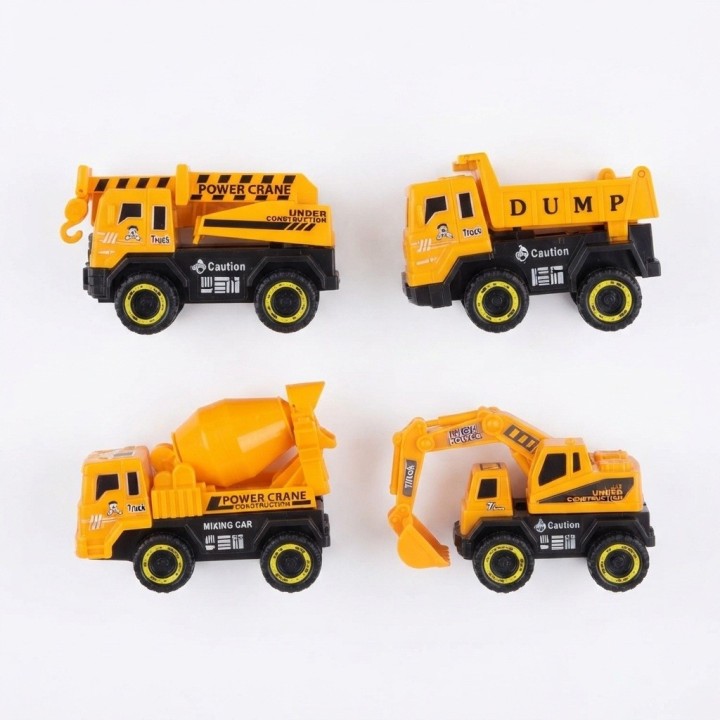 Set 4 Camiones De Construccion Juguete Friccion