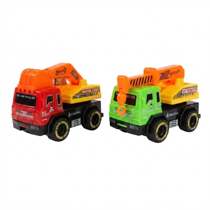 Set 4 Carros De Construcción Juguete Fricción Infantiles