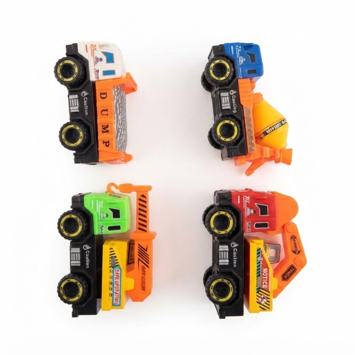 Set 4 Carros De Construcción Juguete Fricción Infantiles