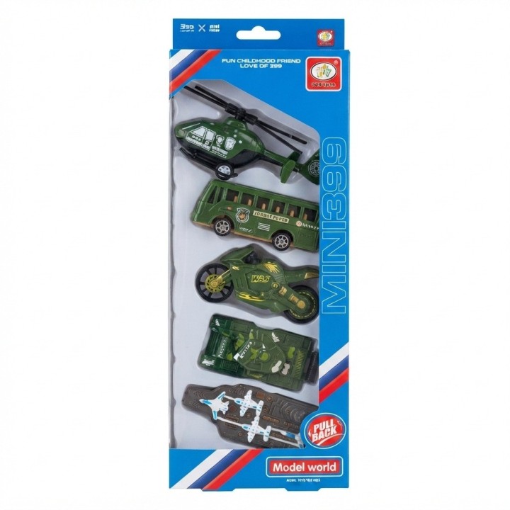 Set 5 Vehículos Militares De Juguete Fricción Niños