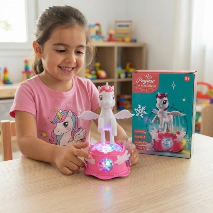 Unicornio De La Música Con Luces, Sonido Y Rotación