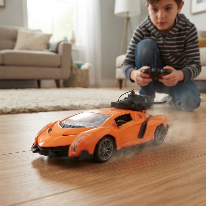 Carro A Control Remoto Deportivo Spray Luz Juguete