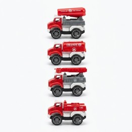Set 4 Carros Bomberos Juguete Friccion Vehiculos Infantil