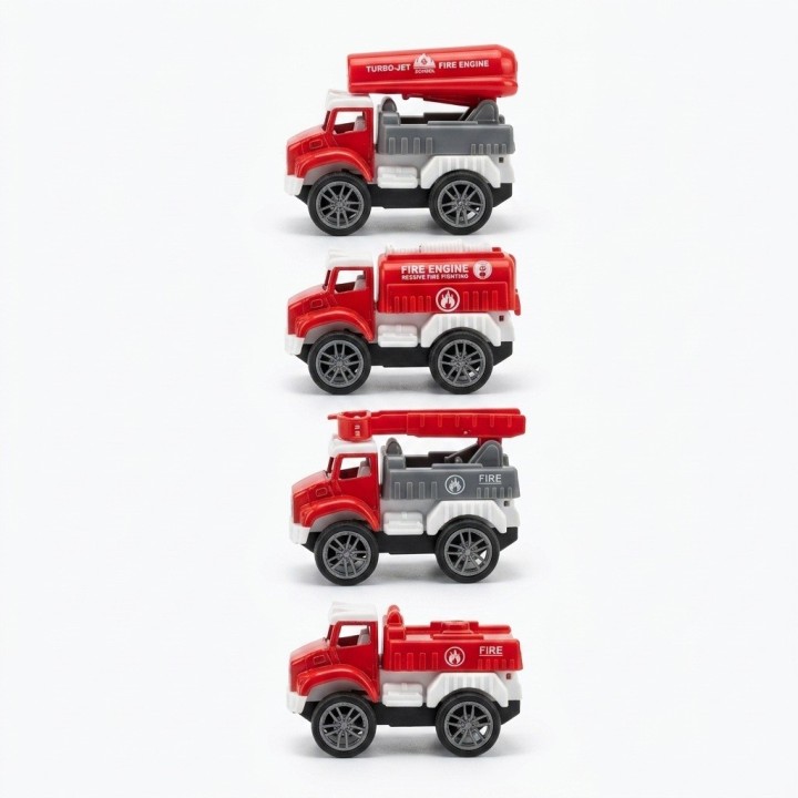 Set 4 Carros Bomberos Juguete Friccion Vehiculos Infantil