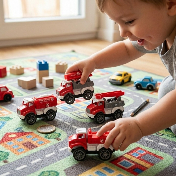 Set 4 Carros Bomberos Juguete Friccion Vehiculos Infantil