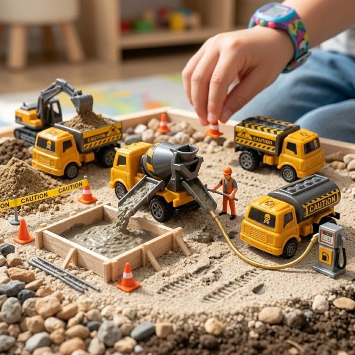 Set 12 Camiones De Construccion Juguete Friccion Niños