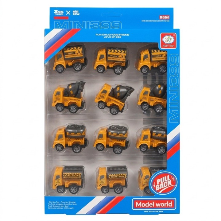 Set 12 Camiones De Construccion Juguete Friccion Niños