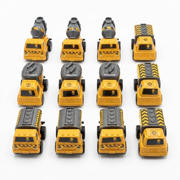 Set 12 Camiones De Construccion Juguete Friccion Niños
