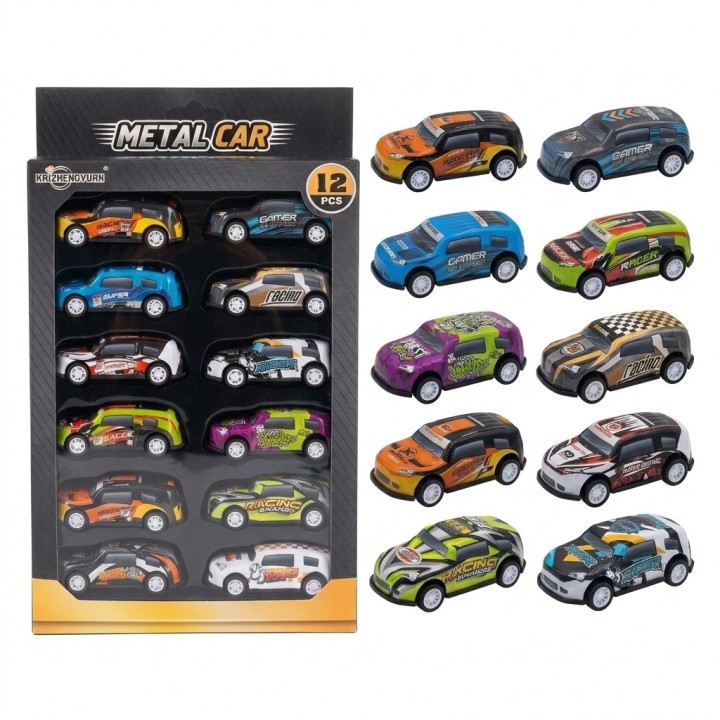 Set 12 Carros Deportivos Juguete Friccion Niños