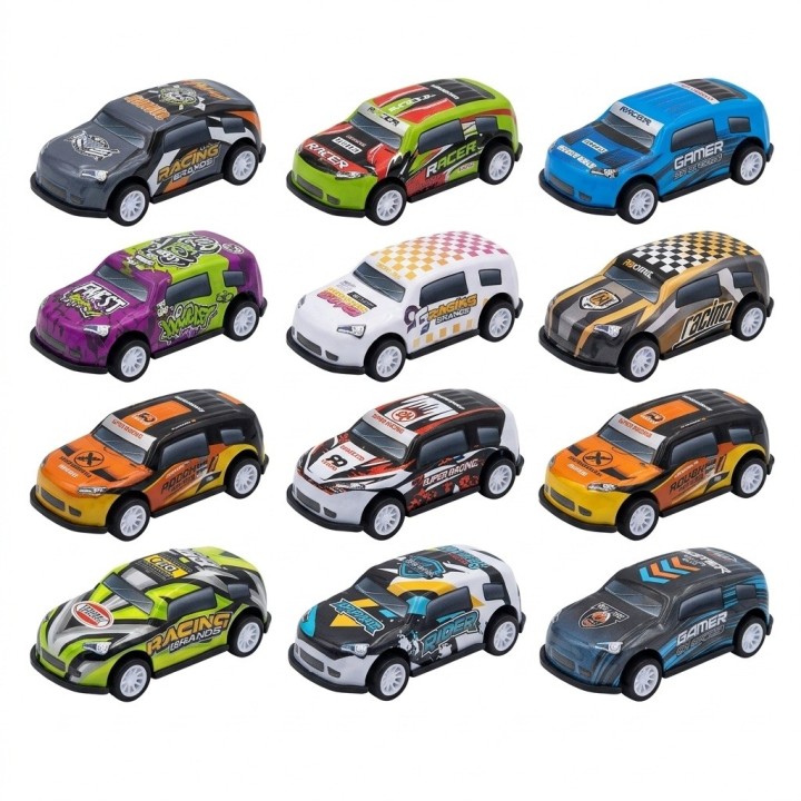 Set 12 Carros Deportivos Juguete Friccion Niños
