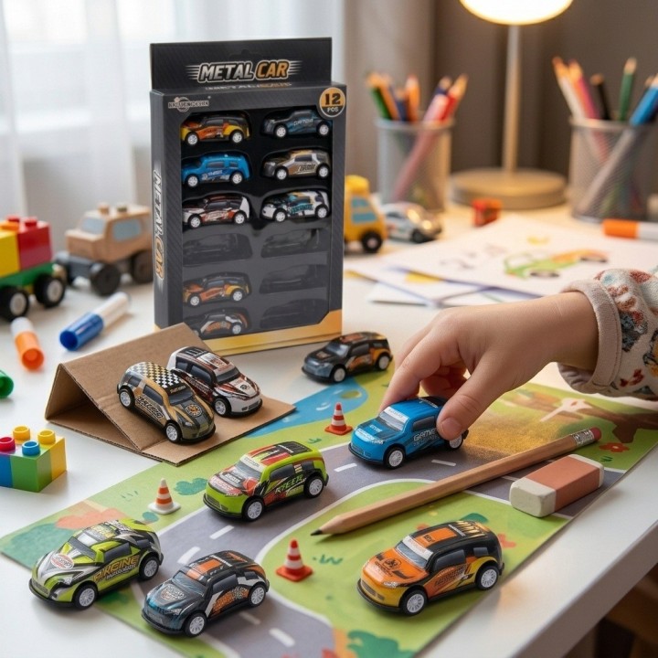 Set 12 Carros Deportivos Juguete Friccion Niños