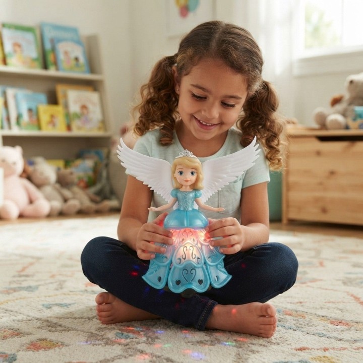 Muñeca Princesa Ángel Con Luces Música Y Movimiento