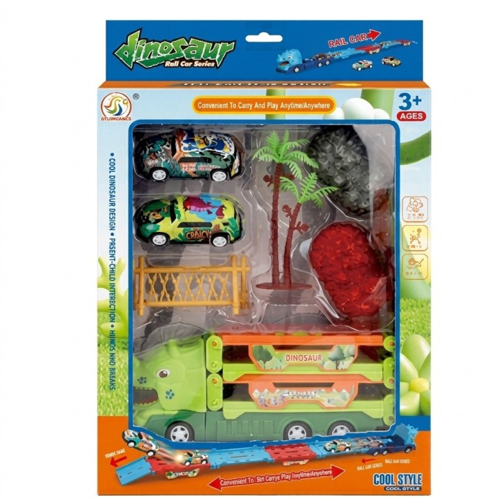 Camion Dinosaurio Pista Plegable Con Accesorios