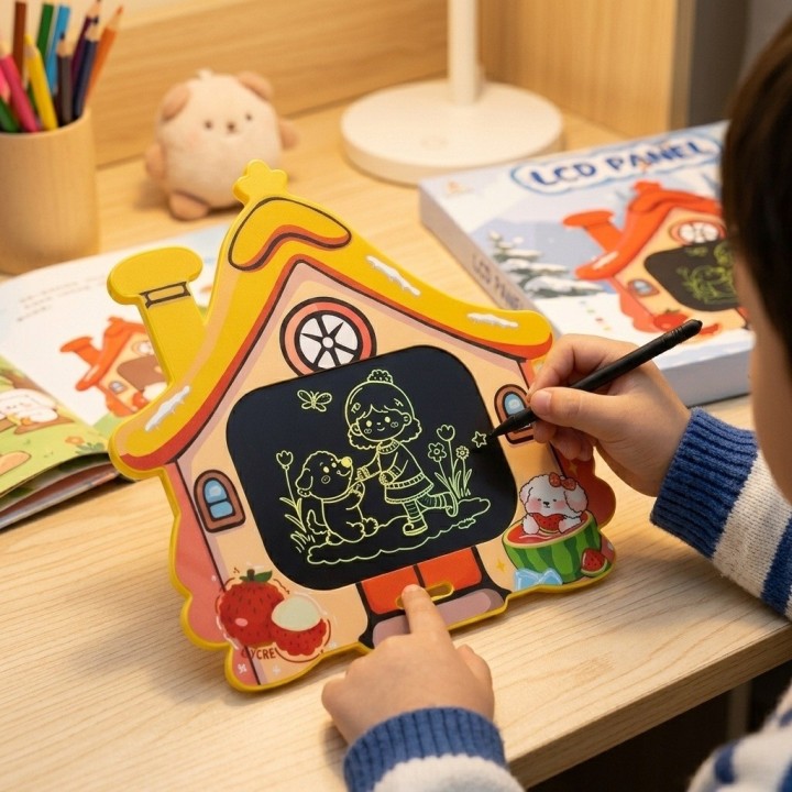 Tablero Mágico Lcd Forma Casa Dibujo Y Escritura Infantil