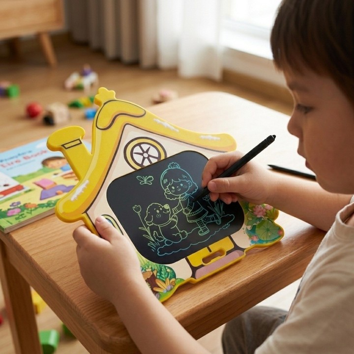 Tablero Mágico Lcd Forma Casa Dibujo Y Escritura Infantil