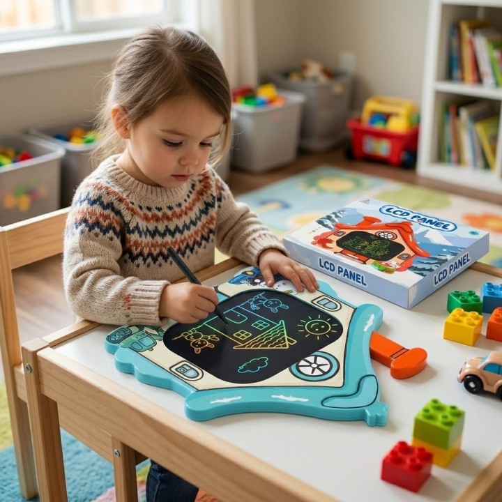 Tablero Mágico Lcd Forma Casa Dibujo Y Escritura Infantil