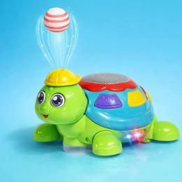 Juguete Tortuga Musical Camina Sopla Bolas Con Luces