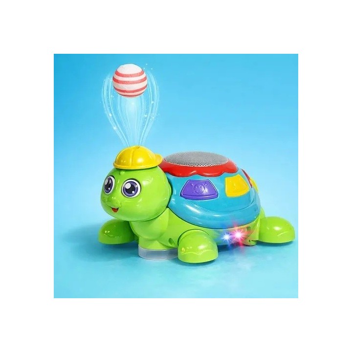 Juguete Tortuga Musical Camina Sopla Bolas Con Luces