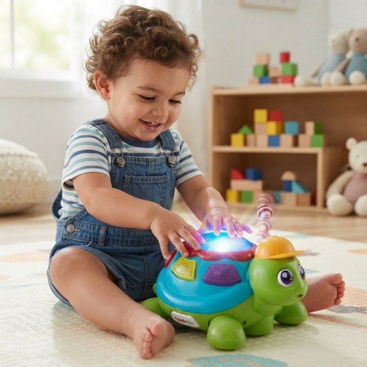 Juguete Tortuga Musical Camina Sopla Bolas Con Luces
