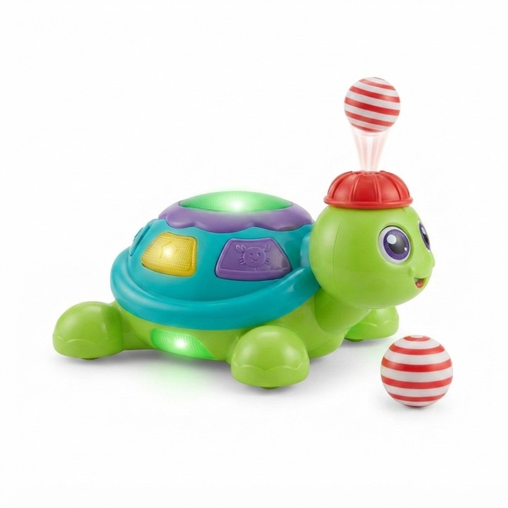 Juguete Tortuga Musical Camina Sopla Bolas Con Luces