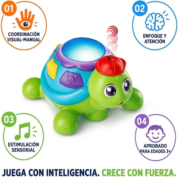 Juguete Tortuga Musical Camina Sopla Bolas Con Luces