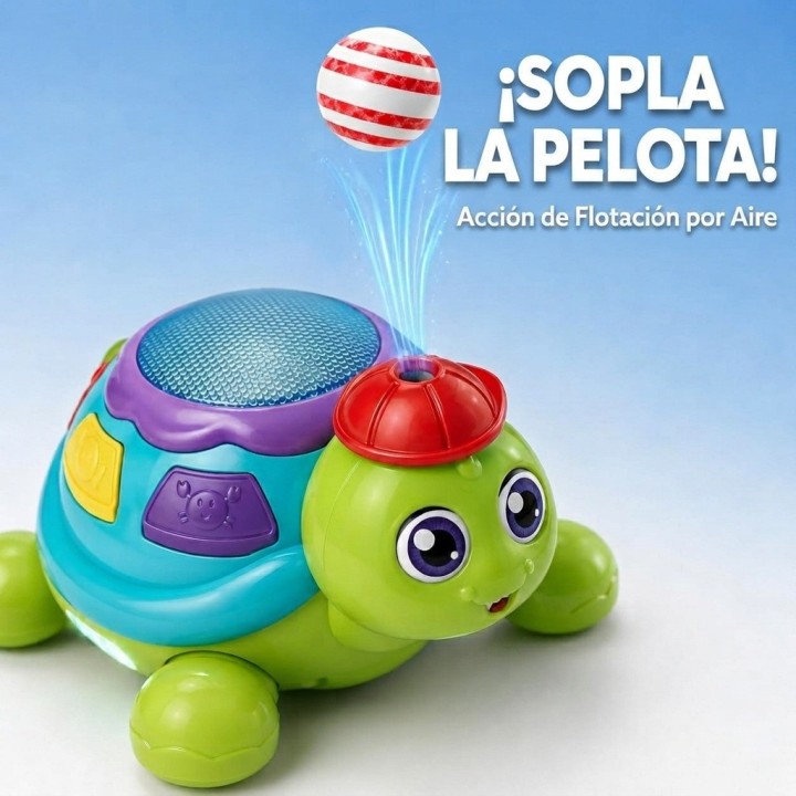 Juguete Tortuga Musical Camina Sopla Bolas Con Luces