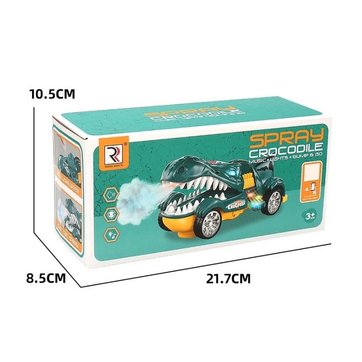 Carro Juguete Cocodrilo Dinosaurio Spray Luces Y Sonido