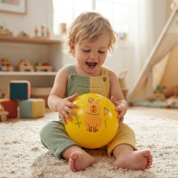 Pelota Inflable Infantil Diseño Capibara Divertido