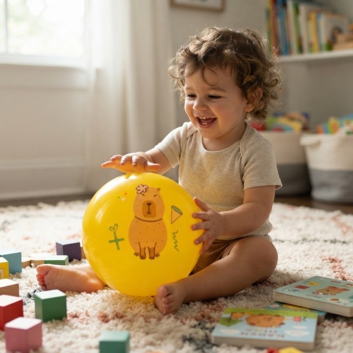 Pelota Inflable Infantil Diseño Capibara Divertido