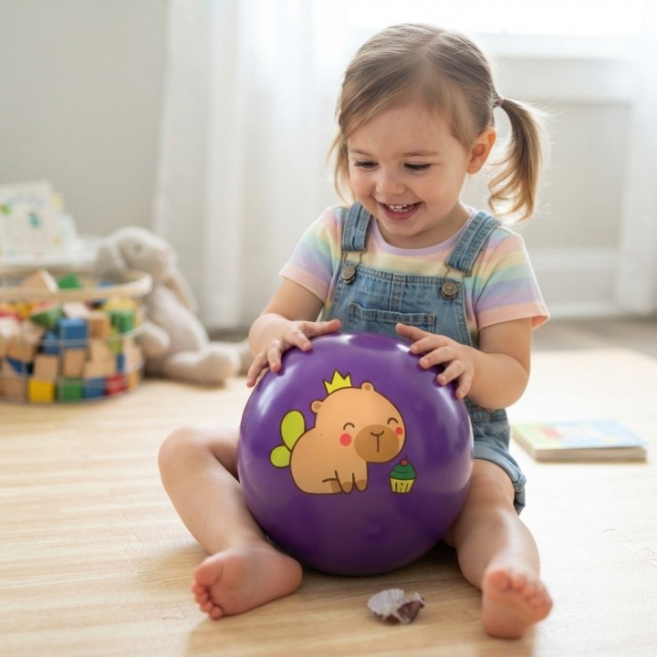 Pelota Inflable Infantil Diseño Capibara Divertido