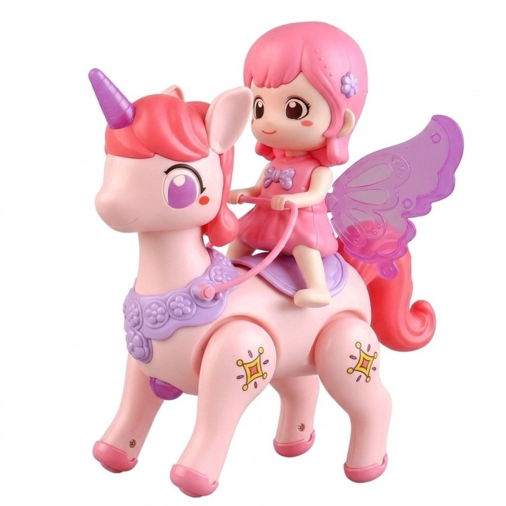 Unicornio Caminante Interactivo Con Hada Y Luz + Baterias