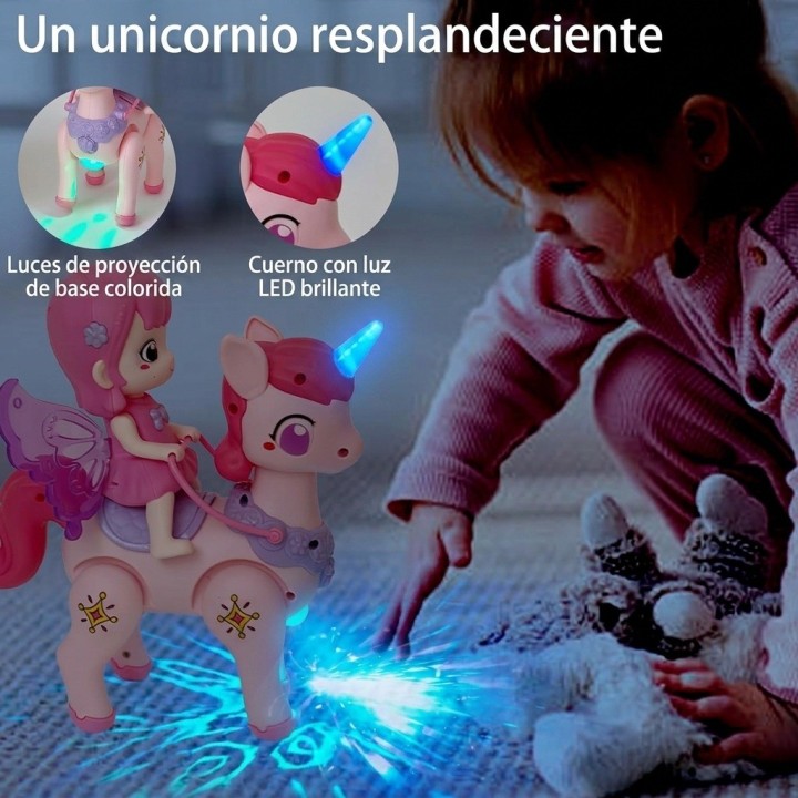 Unicornio Caminante Interactivo Con Hada Y Luz + Baterias