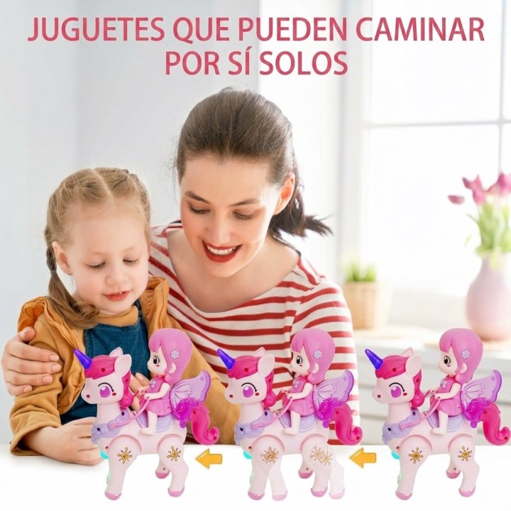 Unicornio Caminante Interactivo Con Hada Y Luz + Baterias