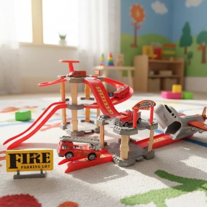 Estación Bomberos Juguete Pista Parqueadero Avión Vehículos