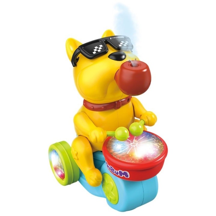 Juguete Perro Musico Baterista Triciclo Luces Sonido Vapor