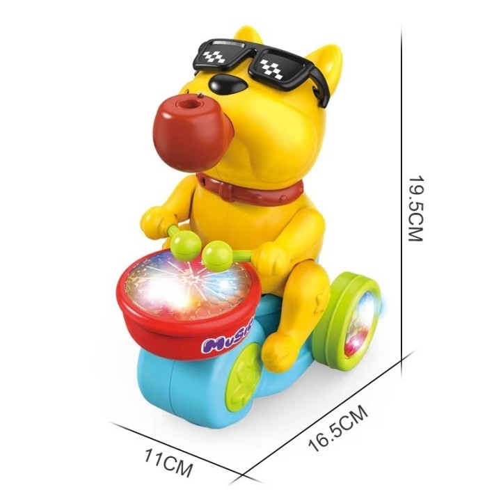 Juguete Perro Musico Baterista Triciclo Luces Sonido Vapor