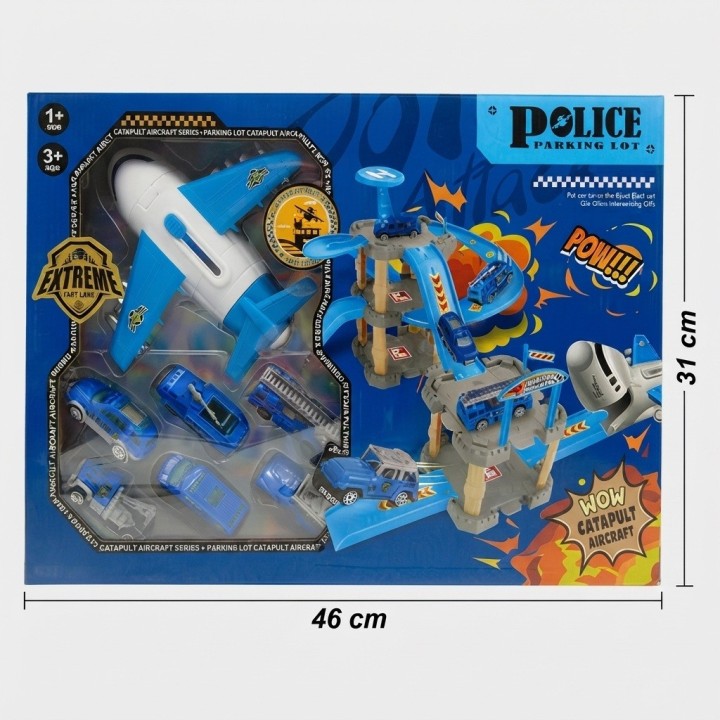 Parqueadero Policial Pista Juguete Avion Carros