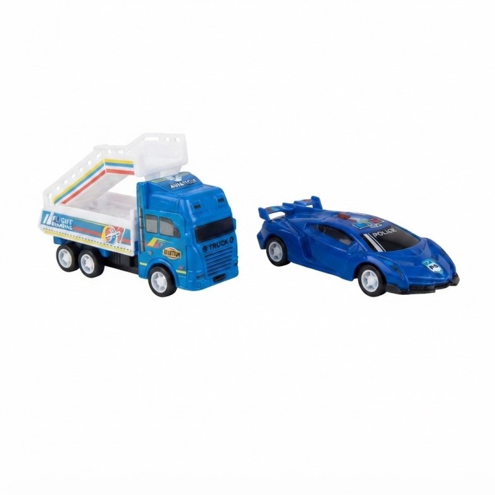 Set 5 Vehículos Policía Y Avión Juguete Fricción