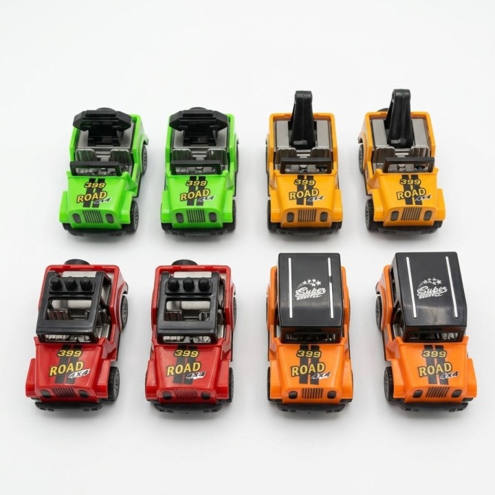 Set 8 Carritos Camionetas Fricción Equipo Rescate Niños