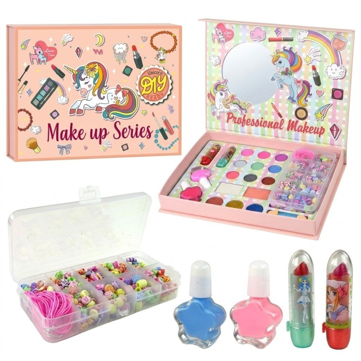 Set Maquillaje Niñas Juguete Bisutería Espejo Accesorios